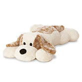A large cream and brown dog plush toy from Aurora with floppy ears and a friendly, relaxed expression.